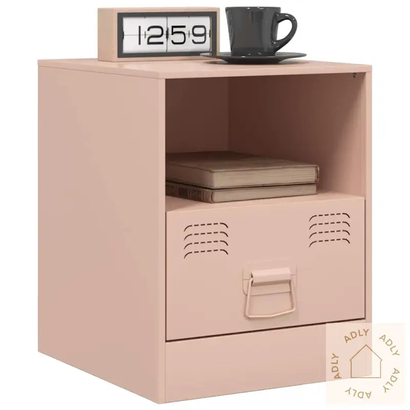 Nattbord 2 Stk Rosa 34,5X39X44 Cm Stål