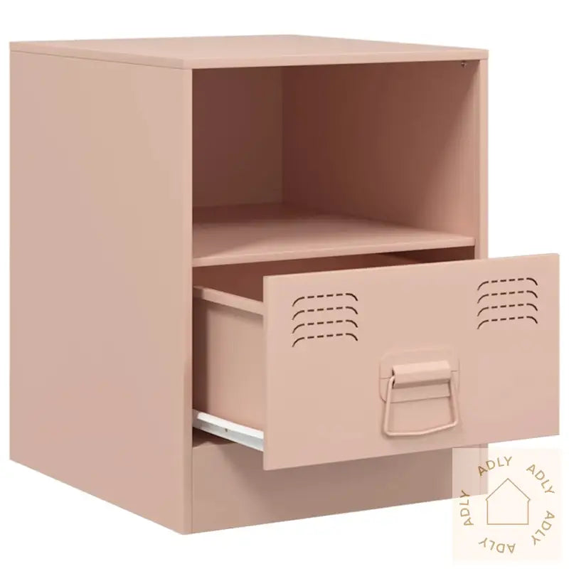 Nattbord 2 Stk Rosa 34,5X39X44 Cm Stål