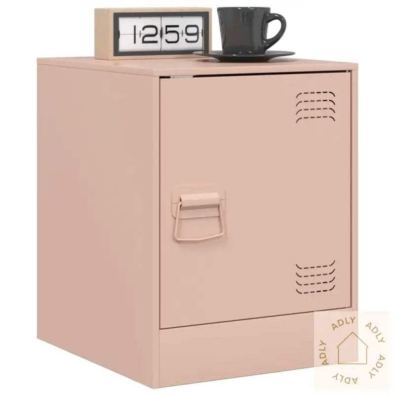 Nattbord 2 Stk Rosa 34,5X39X44 Cm Stål