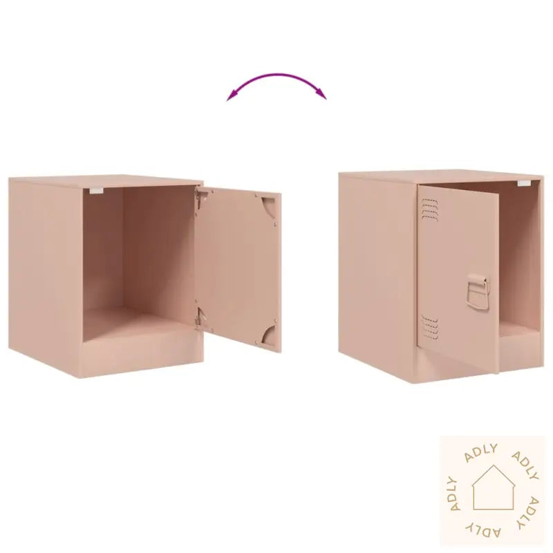 Nattbord 2 Stk Rosa 34,5X39X44 Cm Stål