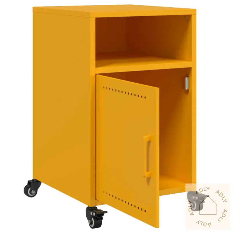 Nattbord 2 Stk Sennepsgul 36X39X59 Cm Stål