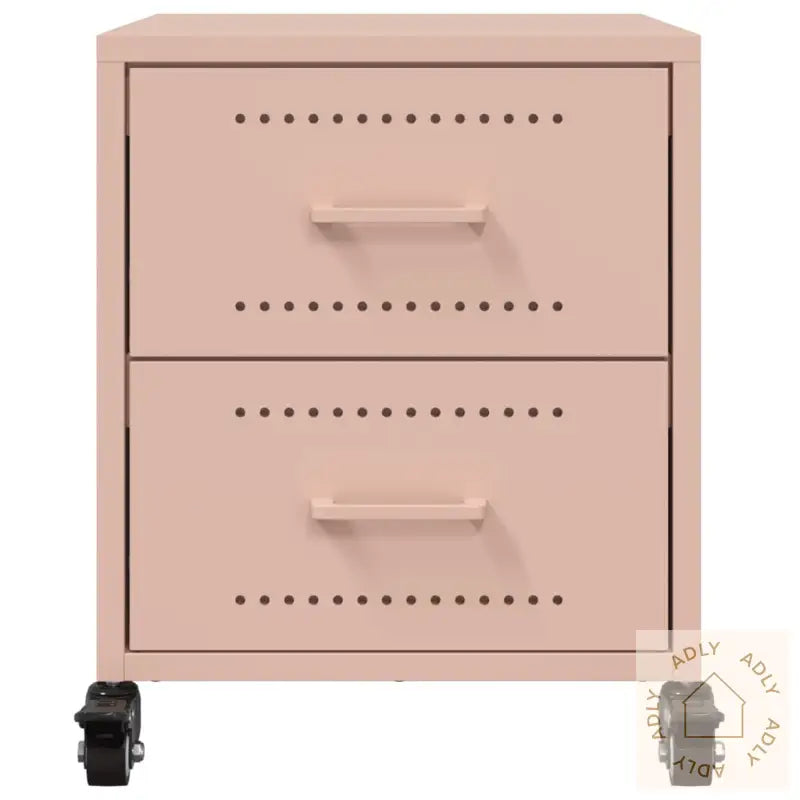 Nattbord 2 Stk Rosa 36X39X43,5 Cm Stål