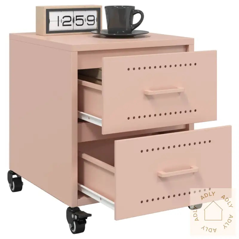 Nattbord 2 Stk Rosa 36X39X43,5 Cm Stål