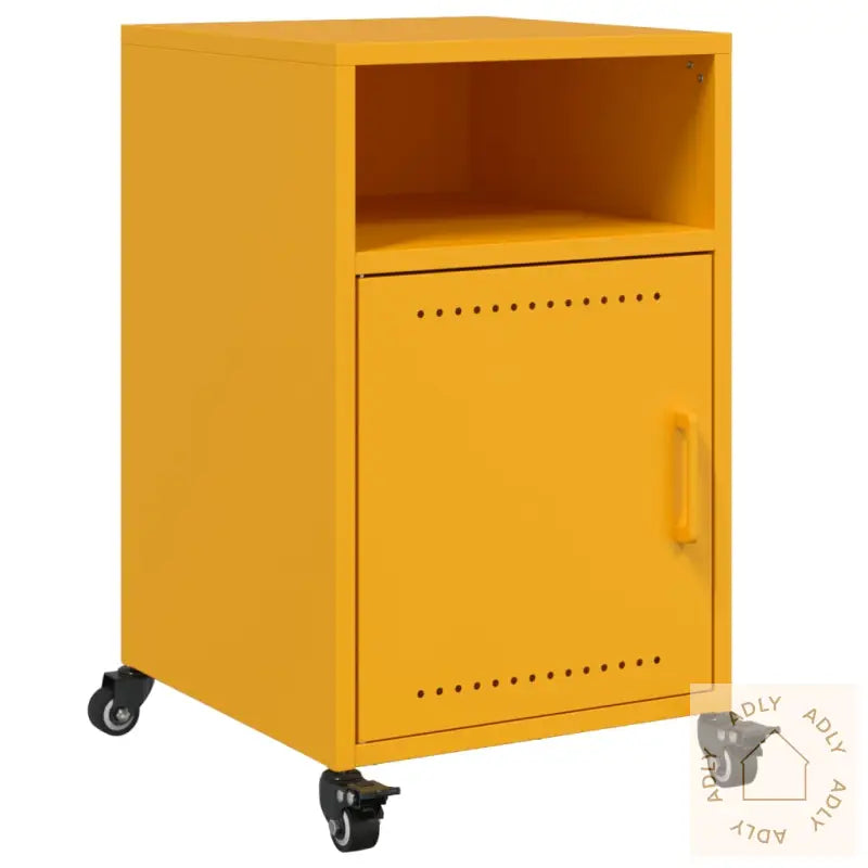 Nattbord 2 Stk Sennepsgul 36X39X59 Cm Stål