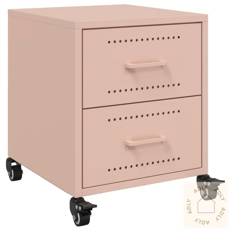 Nattbord 2 Stk Rosa 36X39X43,5 Cm Stål