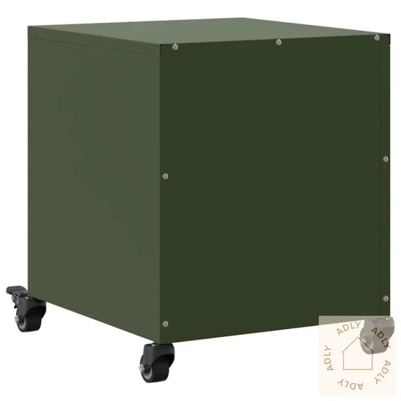 Nattbord 2 Stk Olivengrønn 36X39X43,5 Cm Stål