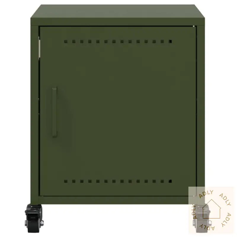 Nattbord 2 Stk Olivengrønn 36X39X43,5 Cm Stål