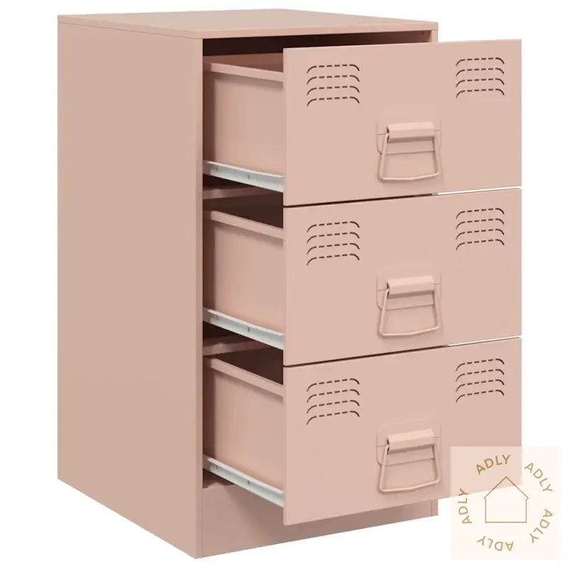 Nattbord 2 Stk Rosa 34,5X39X62 Cm Stål