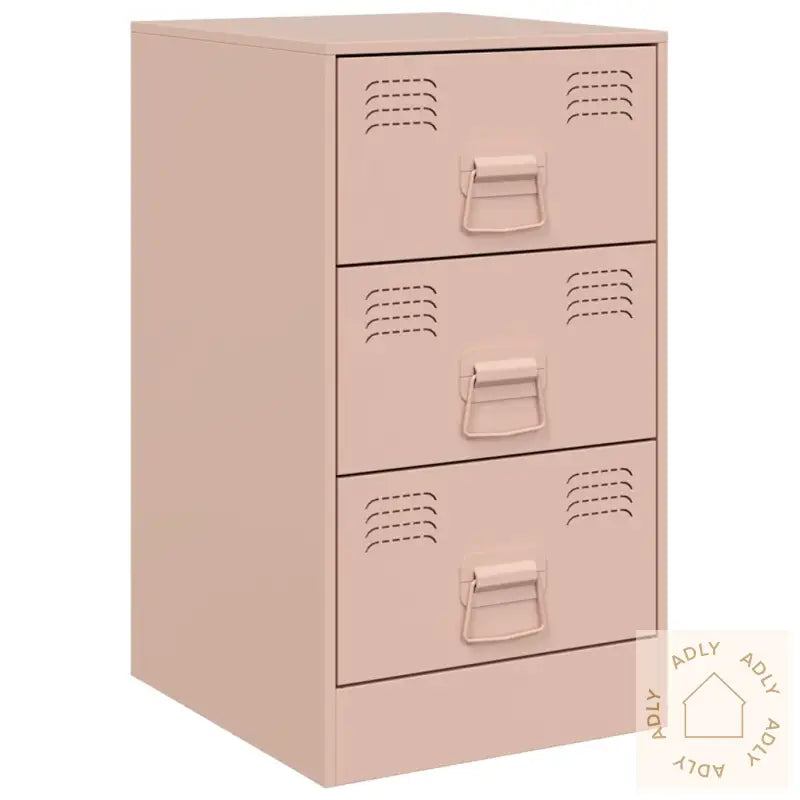 Nattbord 2 Stk Rosa 34,5X39X62 Cm Stål