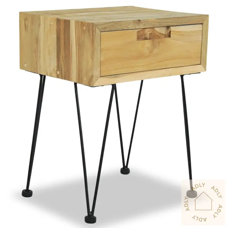Nattbord 40X30X50 Cm Massiv Teak