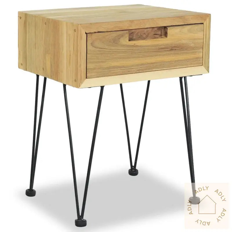 Nattbord 40X30X50 Cm Massiv Teak