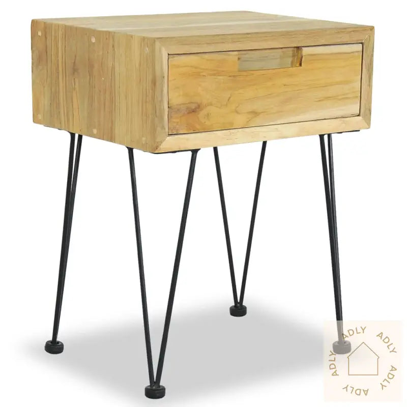 Nattbord 40X30X50 Cm Massiv Teak