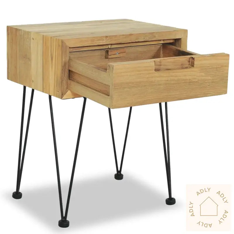 Nattbord 40X30X50 Cm Massiv Teak