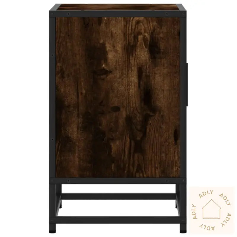 Nattbord Røkt Eik 40X31X50 Cm Konstruert Tre Og Metall