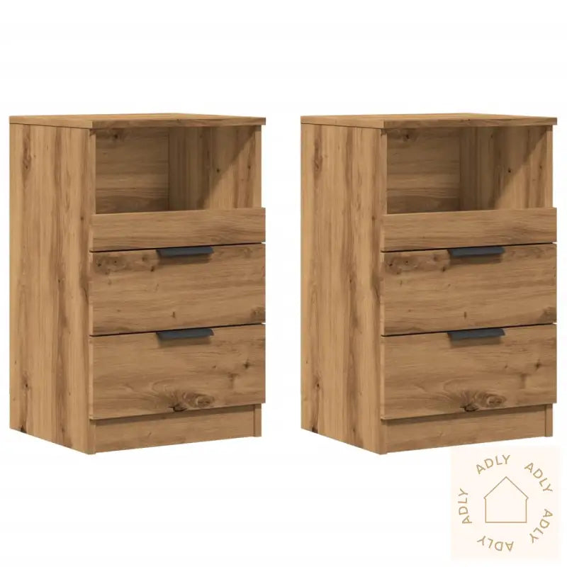Nattbord 2 Stk Artisan Eik 40X36X65 Cm Konstruert Tre
