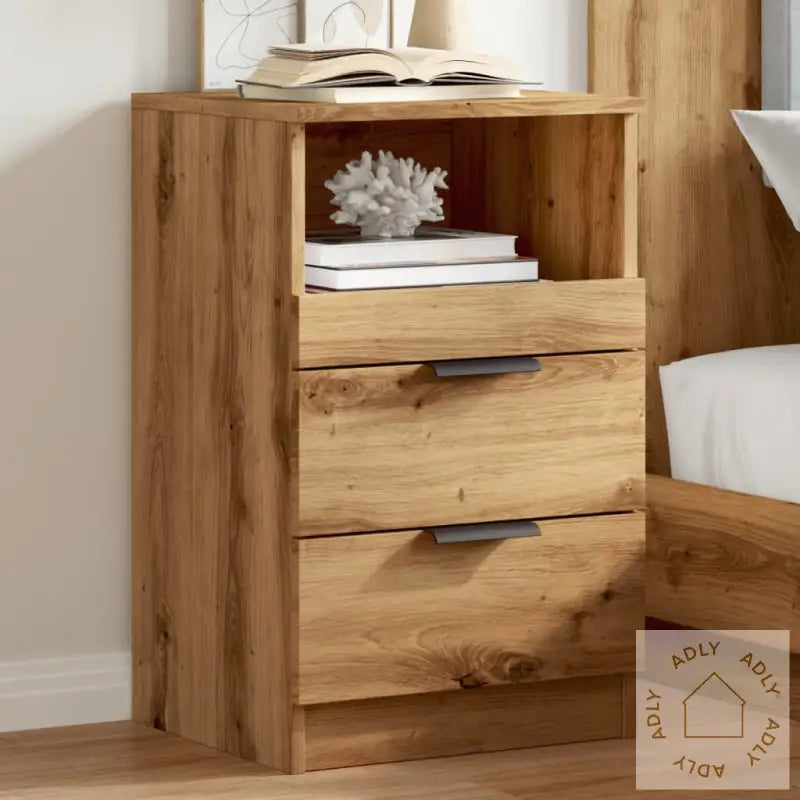 Nattbord 2 Stk Artisan Eik 40X36X65 Cm Konstruert Tre