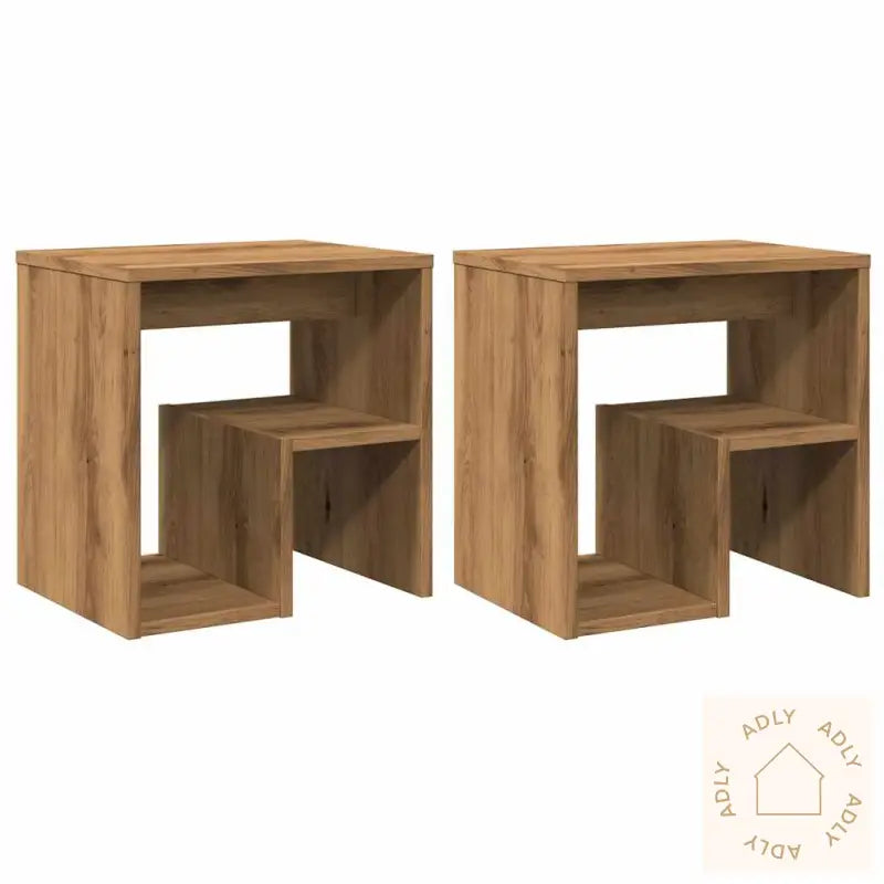 Nattbord 2 Stk Artisan Eik 40X30X40 Cm Konstruert Tre