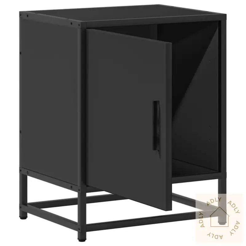 Nattbord Svart 40X31X50 Cm Heltre Furu Og Metall