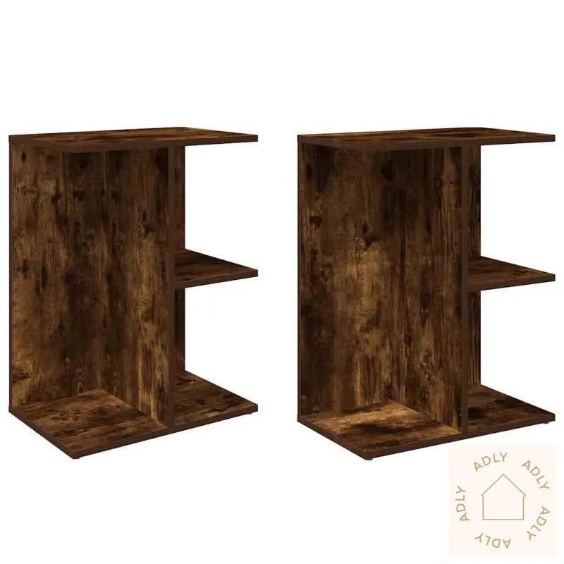 Nattbord 2 Stk Røkt Eik 46,5X29X61 Cm Konstruert Tre