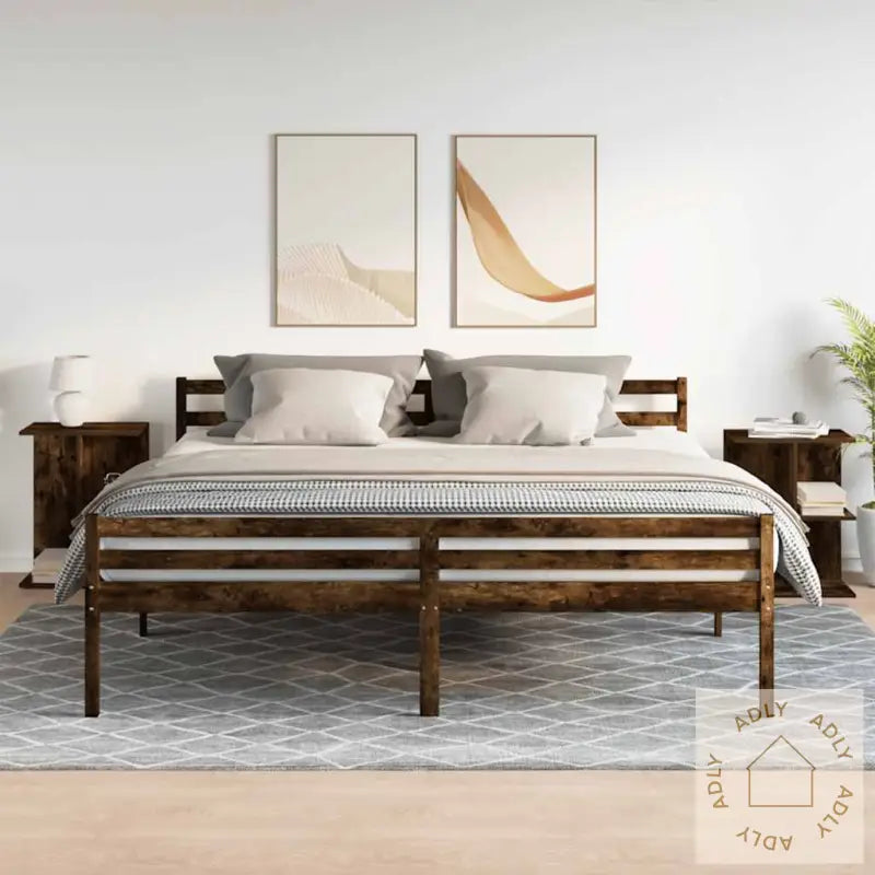 Nattbord 2 Stk Røkt Eik 46,5X29X61 Cm Konstruert Tre