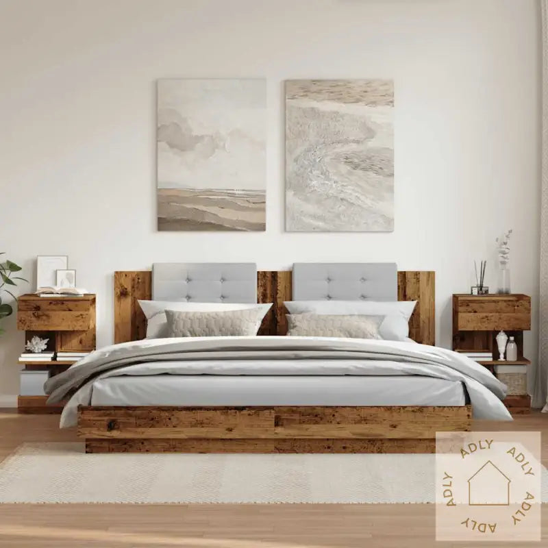 Nattbord 2 Stk Gammelt Tre 40X35X65 Cm Konstruert Tre