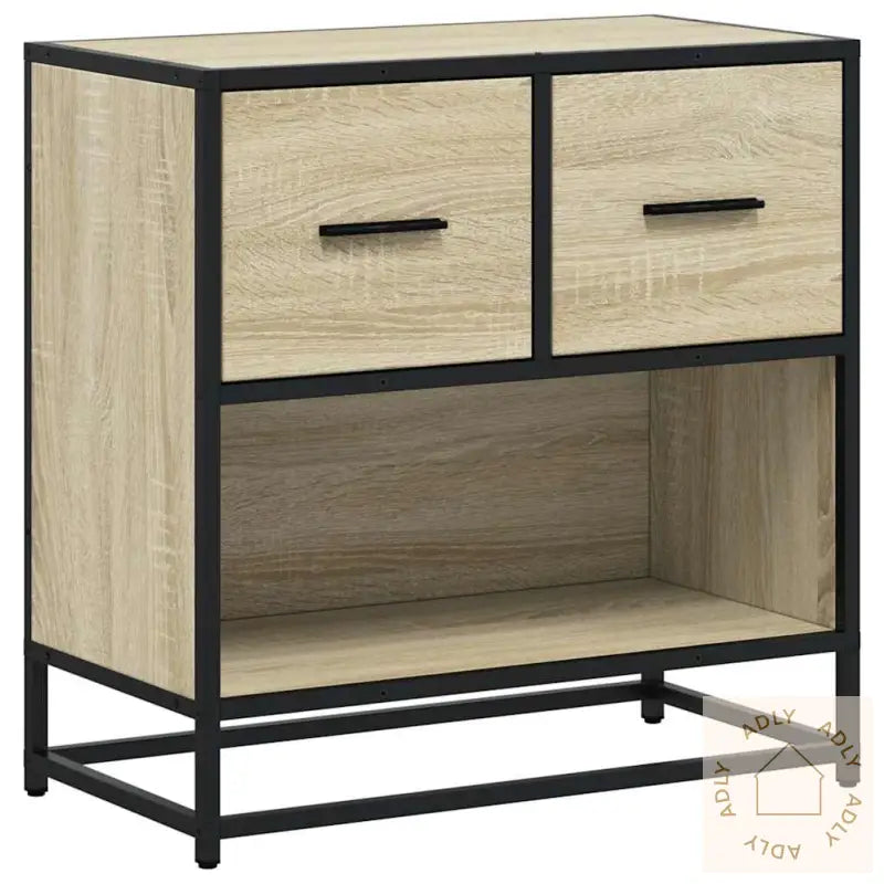 Nattbord Sonoma Eik 60X31X60 Cm Konstruert Tre Og Metall