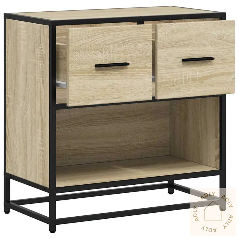 Nattbord Sonoma Eik 60X31X60 Cm Konstruert Tre Og Metall