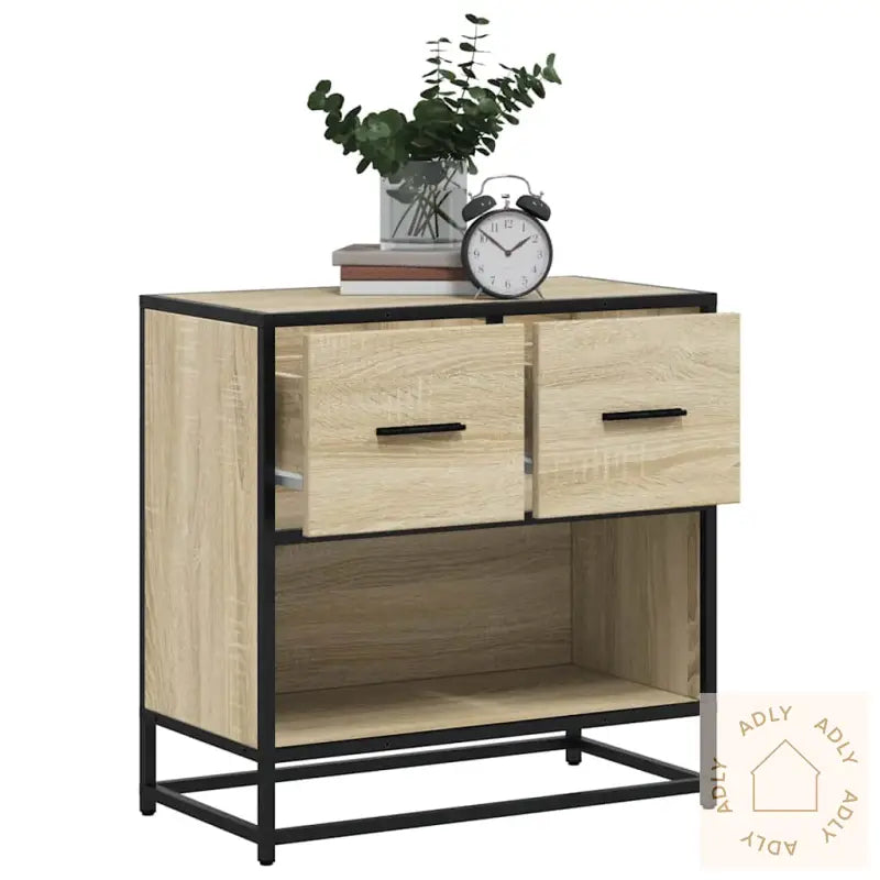 Nattbord Sonoma Eik 60X31X60 Cm Konstruert Tre Og Metall