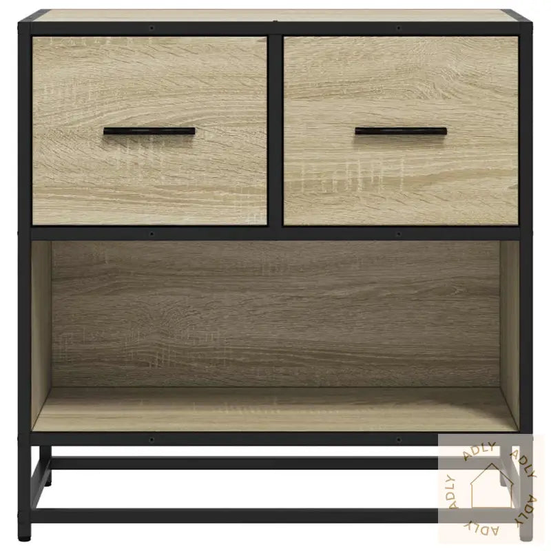 Nattbord Sonoma Eik 60X31X60 Cm Konstruert Tre Og Metall