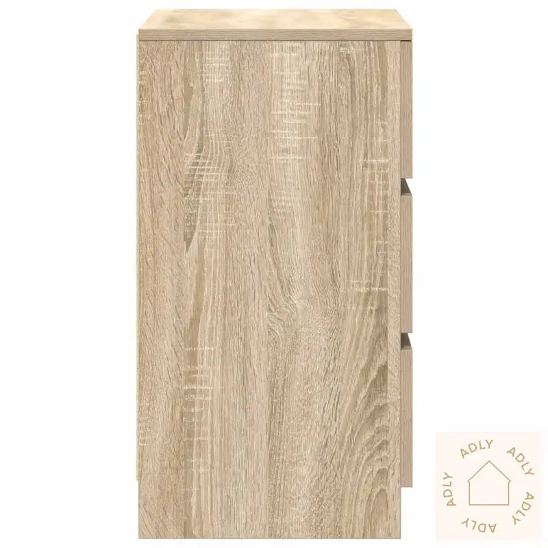 Nattskap Med 3 Skuffer Sonoma Eik 39X35X65 Cm