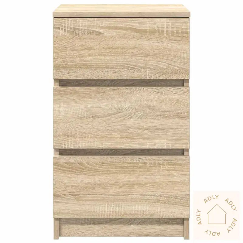 Nattskap Med 3 Skuffer Sonoma Eik 39X35X65 Cm