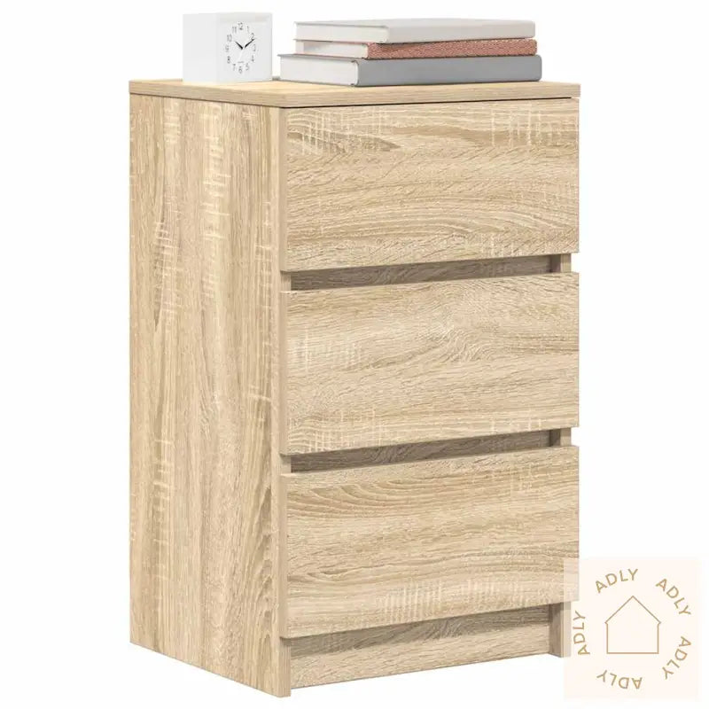 Nattskap Med 3 Skuffer Sonoma Eik 39X35X65 Cm