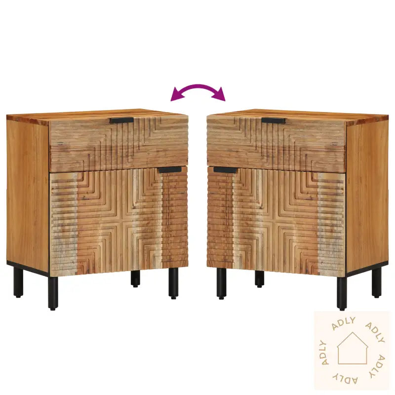 Nattbord 50X33X60 Cm Solid Tre Akasie