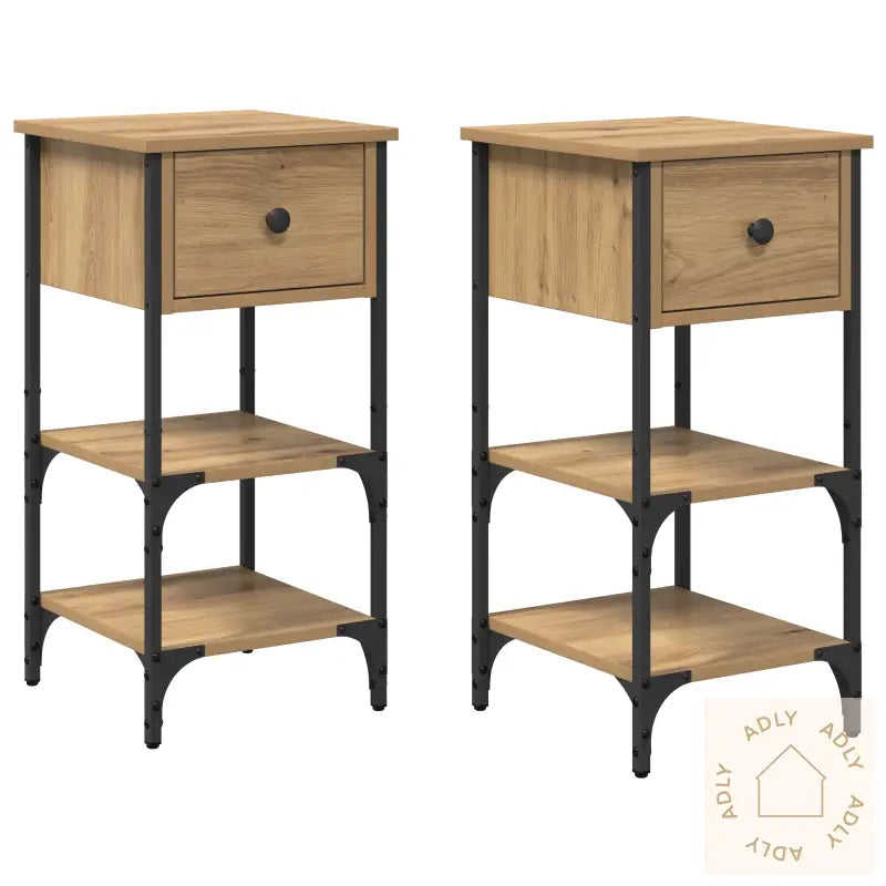 Nattbordskap 2 Stk Artisan Eik 34X36X70 Cm