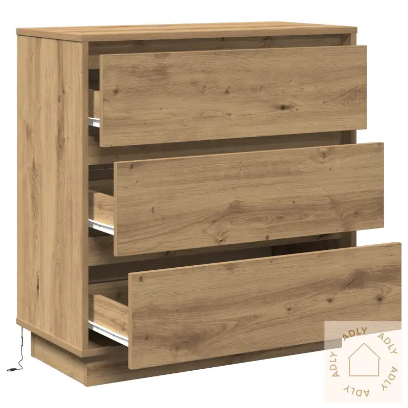 Nattbord Med Led Artisan Eik 71X34,5X75 Cm Konstruert Tre