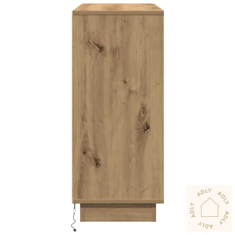 Sideboard Med Led I Artisan Eik 90X32X75 Cm Ingeniørtre