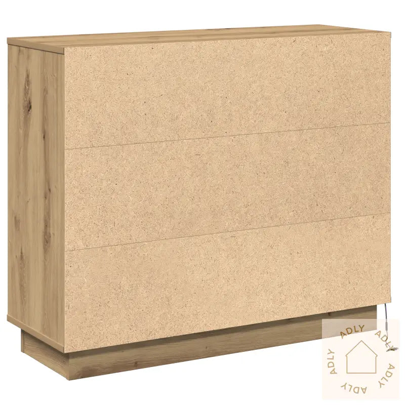 Sideboard Med Led I Artisan Eik 90X32X75 Cm Ingeniørtre