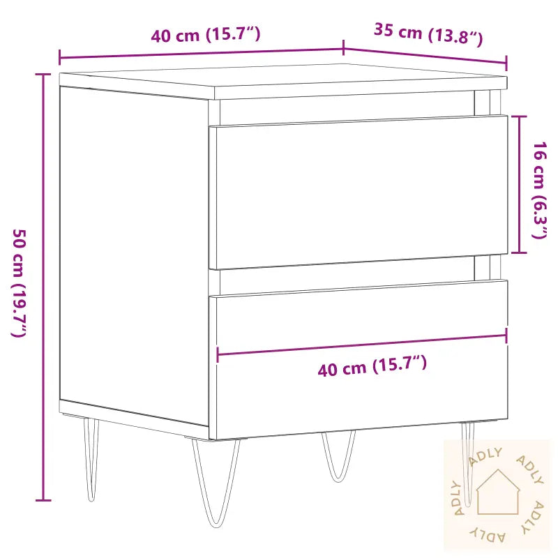 Nattbord Artisan Eik 40X35X50 Cm Ingeniørtre