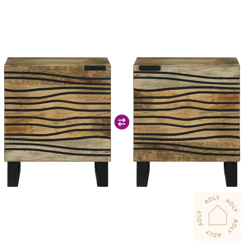 Nattbord 2 Stk 40X33.5X46 Cm Massivt Mangotre