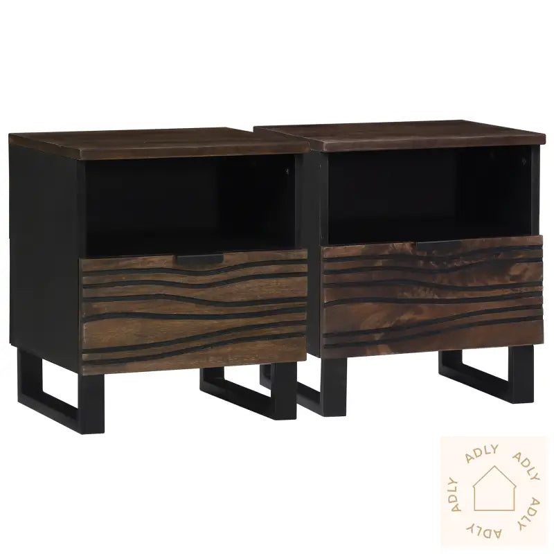 Nattbordskap 2 Stk 40X33X46 Cm Massivt Tre