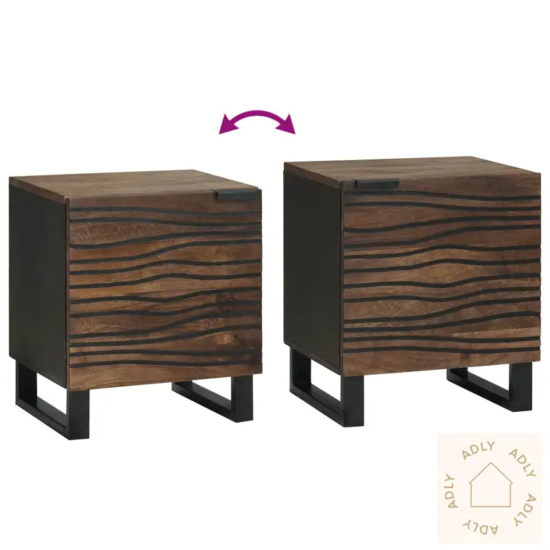 Nattbord 2 Stk 40X33,5X46 Cm Massivt Tre Mango