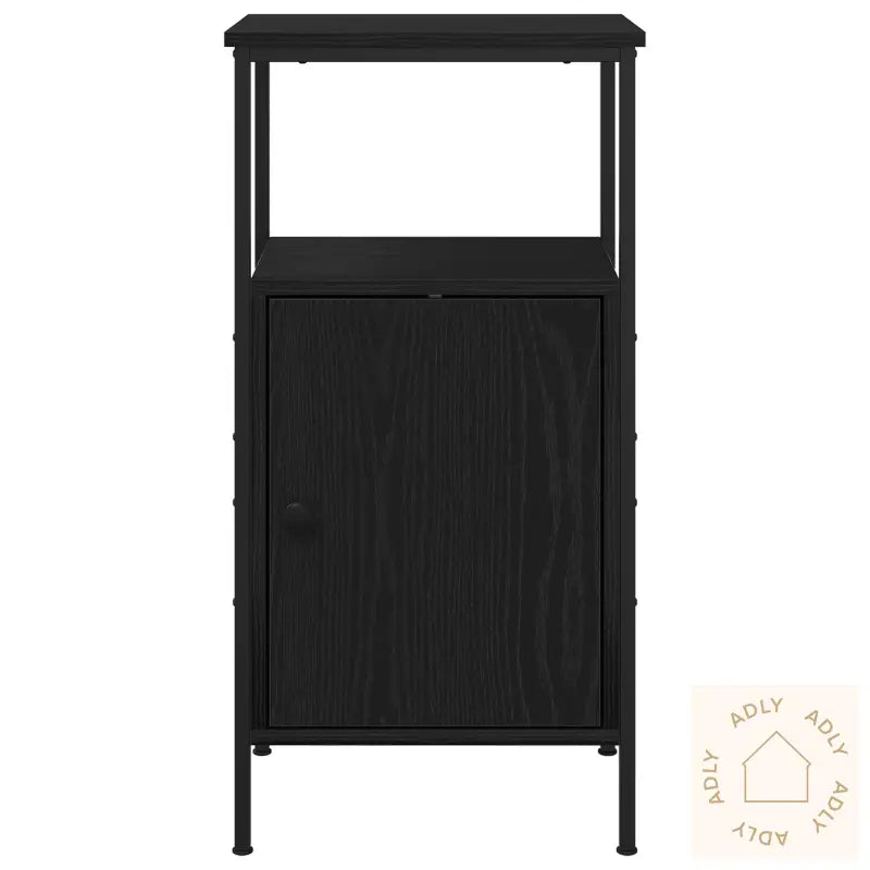 Nattbord Svart Eik 41X31X80 Cm Konstruert Tre