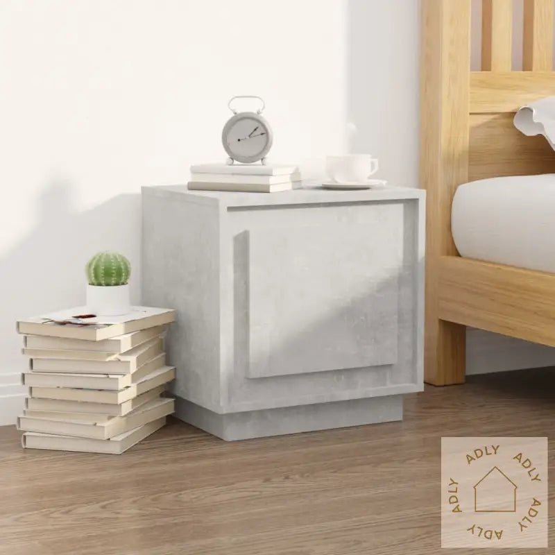 Nattbord 2 Stk Betonggrå 44X35X45 Cm Konstruert Tre