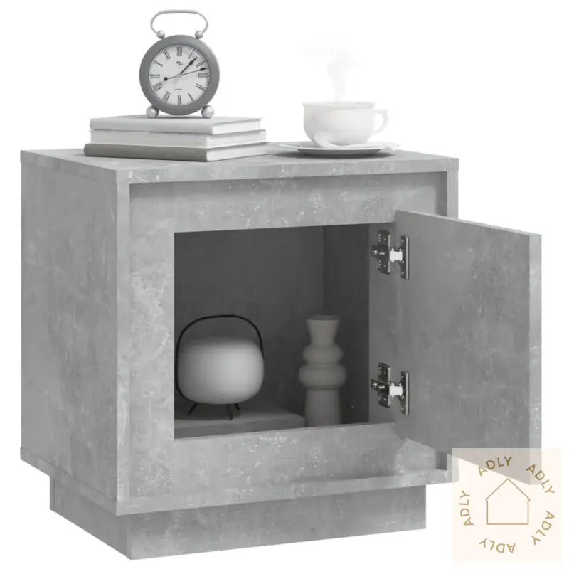 Nattbord 2 Stk Betonggrå 44X35X45 Cm Konstruert Tre