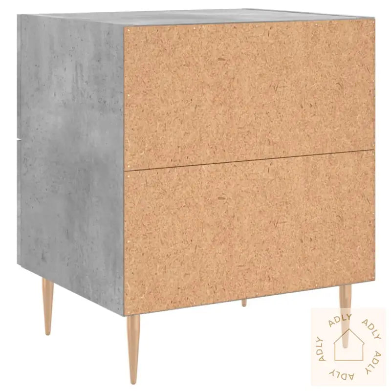 Nattbord 2 Stk Betonggrå 40X35X47,5 Cm Konstruert Tre