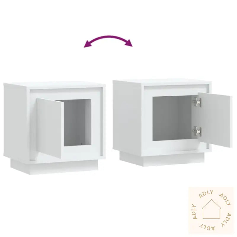 Nattbord 2 Stk Hvit 44X35X45 Cm Konstruert Tre