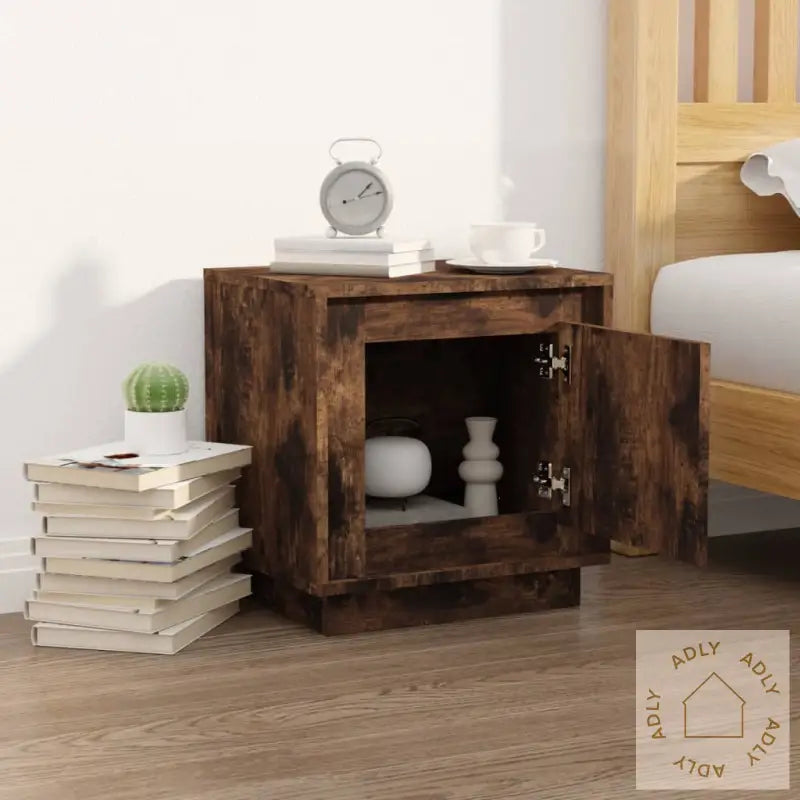 Nattbord Røkt Eik 44X35X45 Cm Konstruert Tre