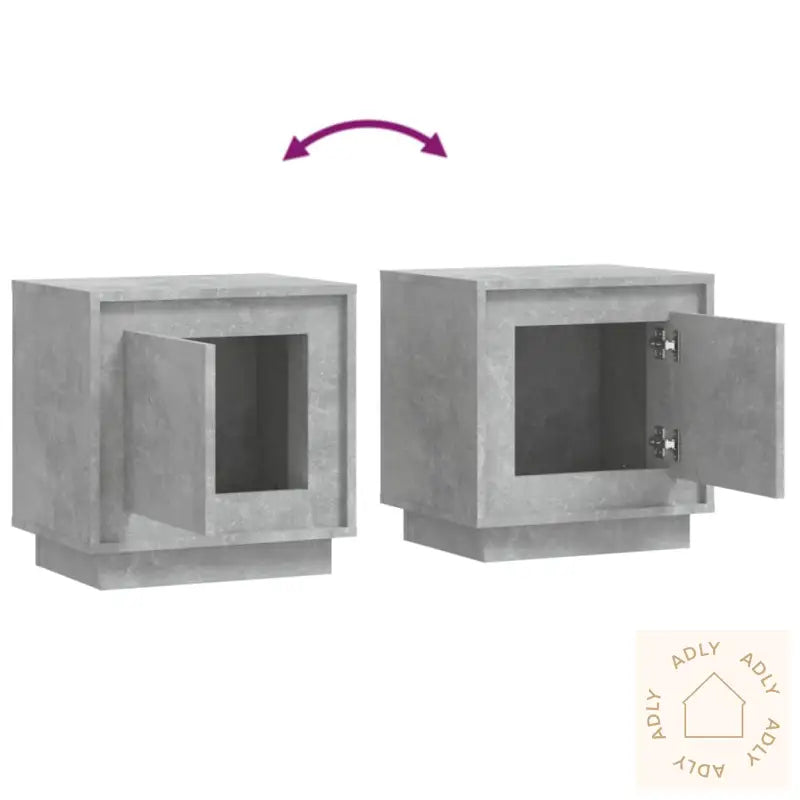 Nattbord Betonggrå 44X35X45 Cm Konstruert Tre