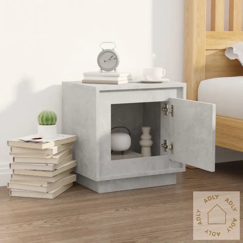 Nattbord Betonggrå 44X35X45 Cm Konstruert Tre