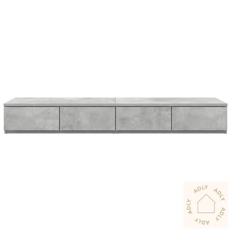 Nattbord Med Skuffer Betonggrå 120X36,5X16,5 Cm Ingeniørtre